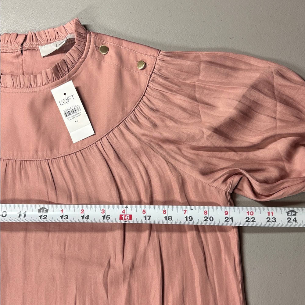 LOFT Mauve Blouse with Gold Buttons - Picture 9 of 9